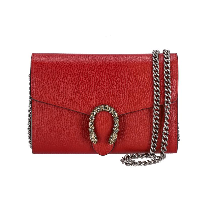 GUCCI グッチ/ディオニュソスチェーンウォレット/レッド/401231//493***/Aランク/75