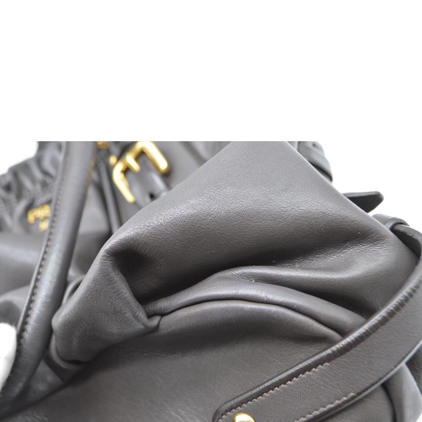 PRADA プラダ/ソフトカーフ2wayレザーハンド/グリージョ/BR4259//110/ABランク/89