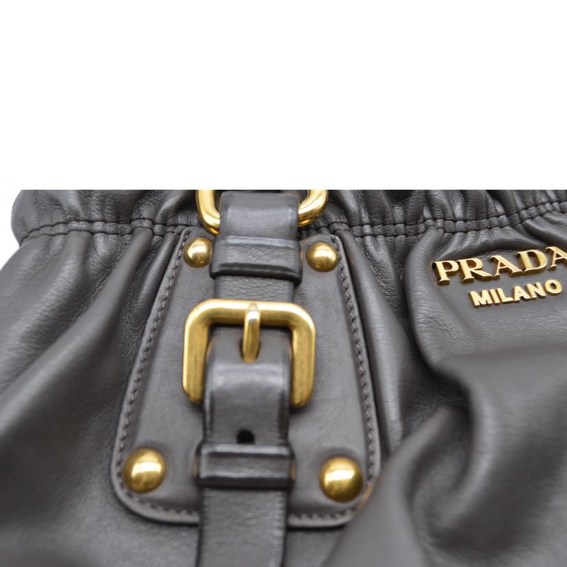 PRADA プラダ/ソフトカーフ2wayレザーハンド/グリージョ/BR4259//110/ABランク/89