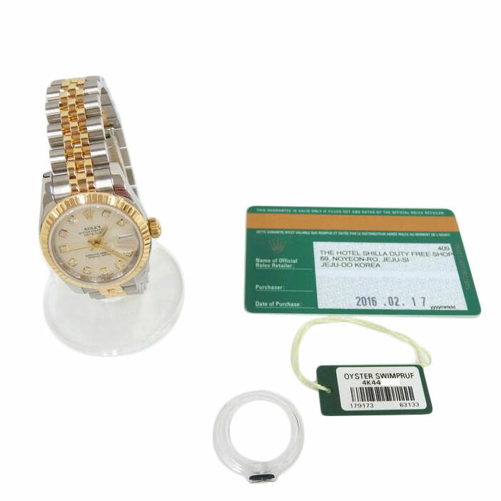 ROLEX ロレックス/デイトジャスト・レディース/サンビーム/新ダイヤ/179173G//4K4401E2/Aランク/82