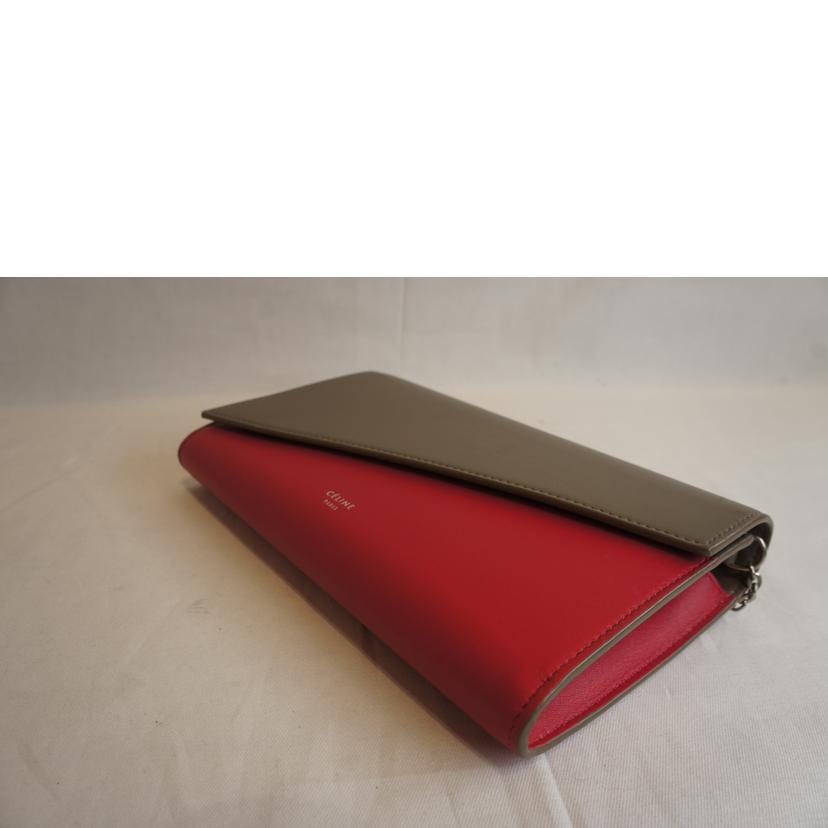 CELINE セリーヌ/ラージフラップオンチェーンウォレット/チェーンショルダーバイカラー//ABランク/92