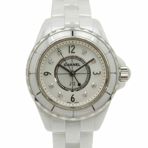CHANEL シャネル/J12/8Pダイヤ/ホワイトセラミック/QZ/レディース/H2570//O.H.69829/Bランク/75