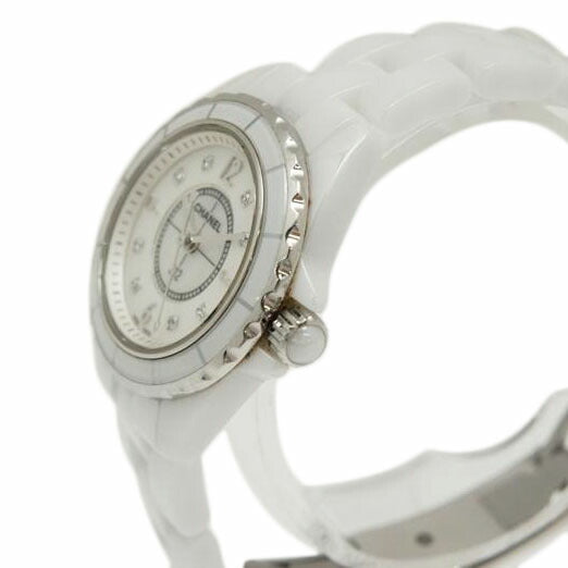 CHANEL シャネル/J12/8Pダイヤ/ホワイトセラミック/QZ/レディース/H2570//O.H.69829/Bランク/75