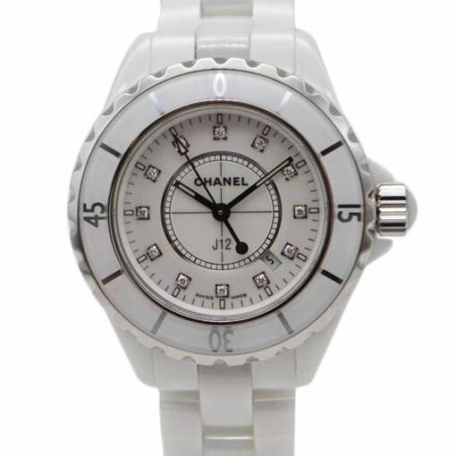 CHANEL シャネル/J12ホワイトセラミック12Pダイヤクォーツ/H1628//D.N.23422/Aランク/89