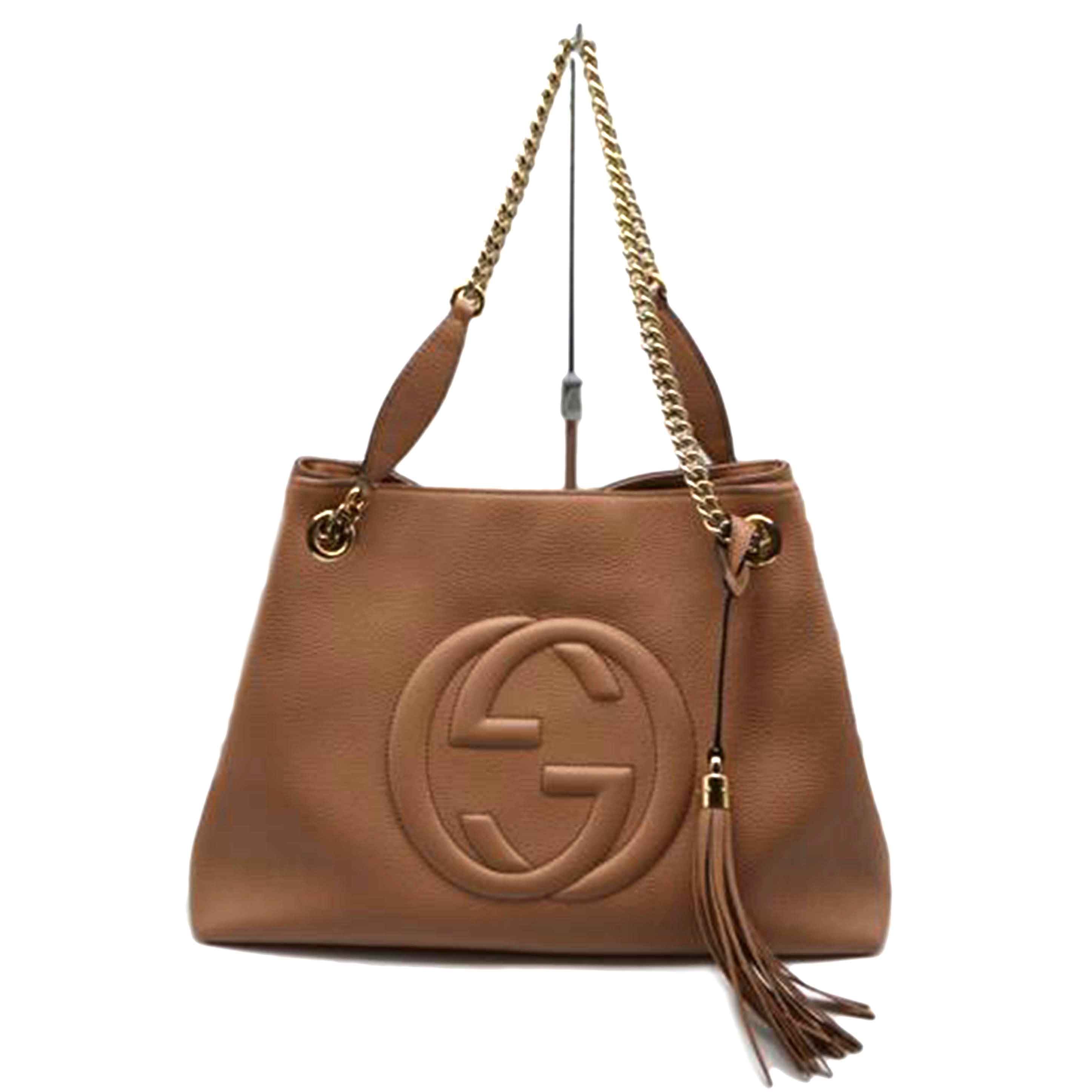 GUCCI/ソーホーインターロッキングGチェーンレザートート/536196//493492/ABランク/89