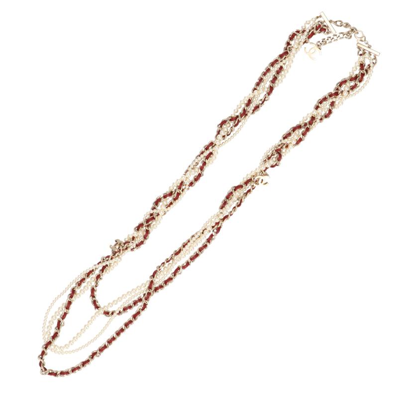 CHANEL シャネル/ココマークフェイクパールチェーンネックレス//B17/B/Aランク/75