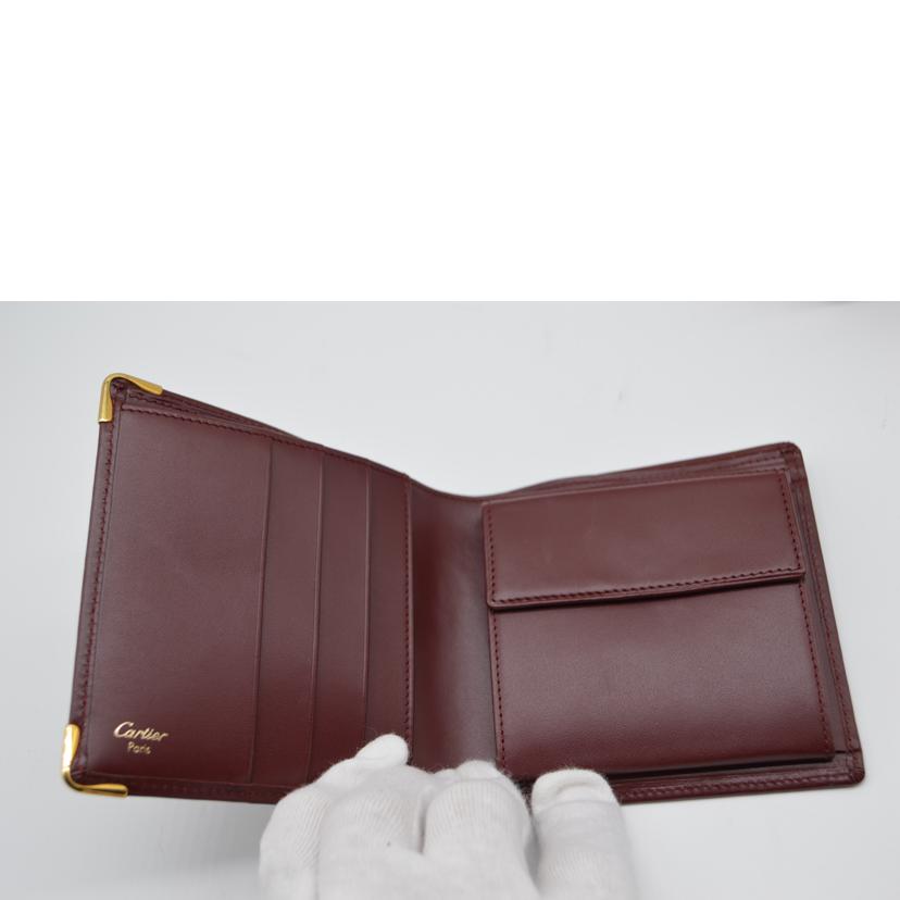 Cartier/マストラインコンパクトレザー財布/ボルドー/L3000451-EK//LK088148/Aランク/89