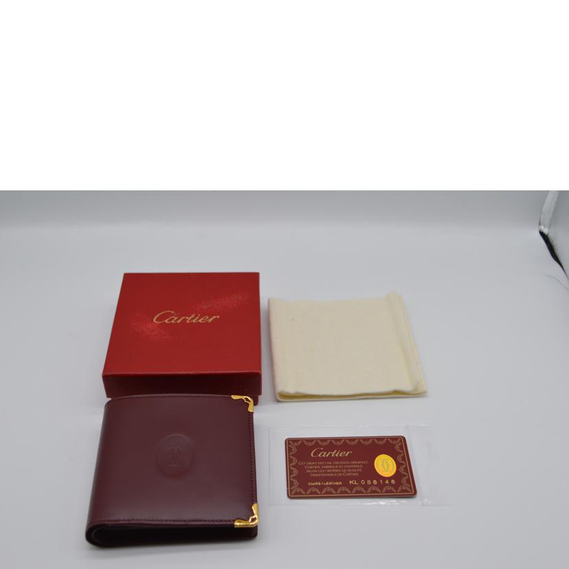 Cartier/マストラインコンパクトレザー財布/ボルドー/L3000451-EK//LK088148/Aランク/89