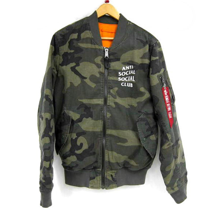 ALPHA×ANTI SOCIAL SOCIAL CLUB アルファ/迷彩MA-1//Bランク/82