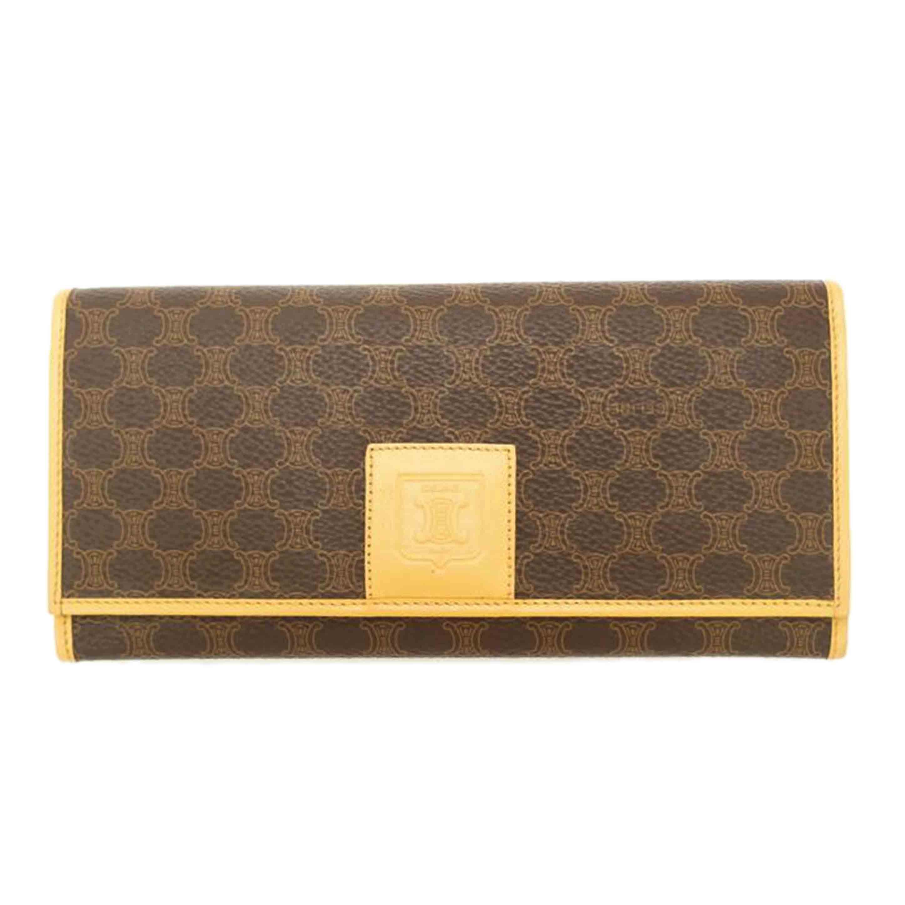 CELINE セリーヌ 茶 レディース /マカダム柄二つ折り長財布/ブラウン//M15**/Aランク/69