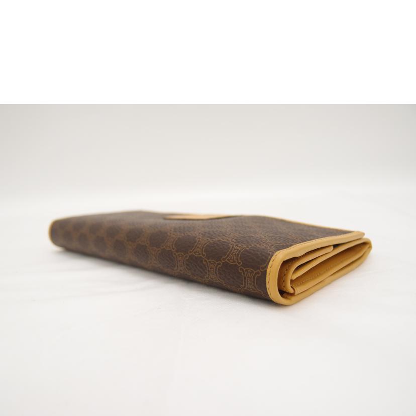 CELINE セリーヌ 茶 レディース /マカダム柄二つ折り長財布/ブラウン//M15**/Aランク/69