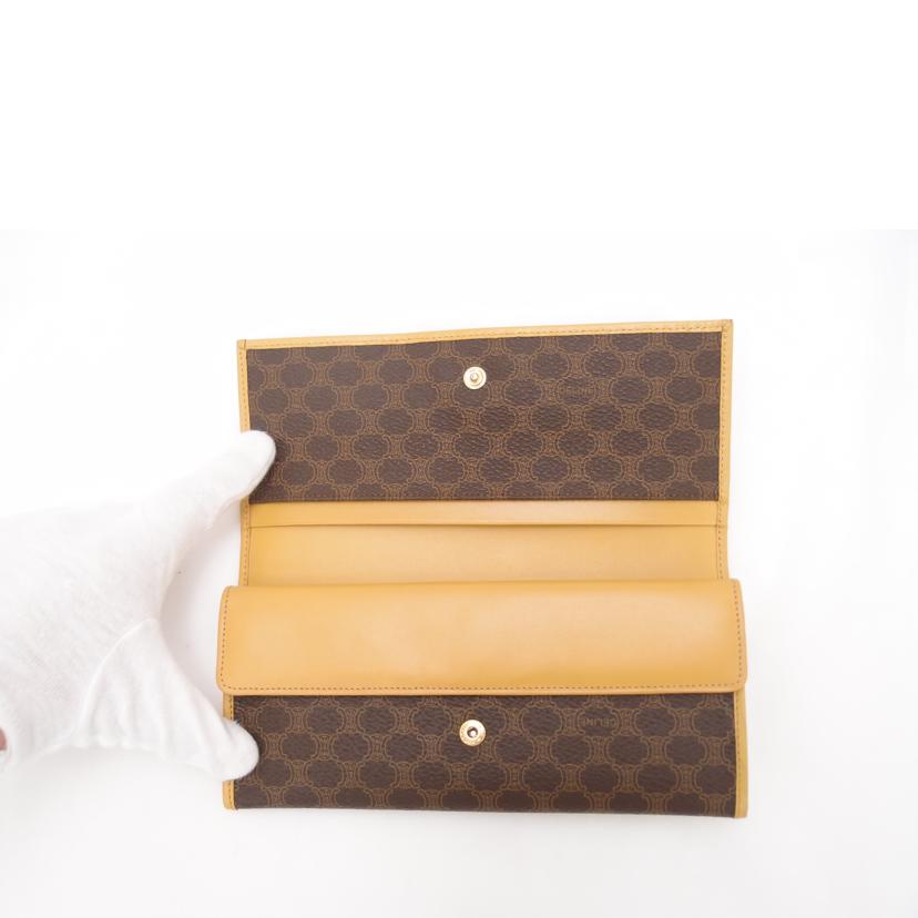 CELINE セリーヌ 茶 レディース /マカダム柄二つ折り長財布/ブラウン//M15**/Aランク/69
