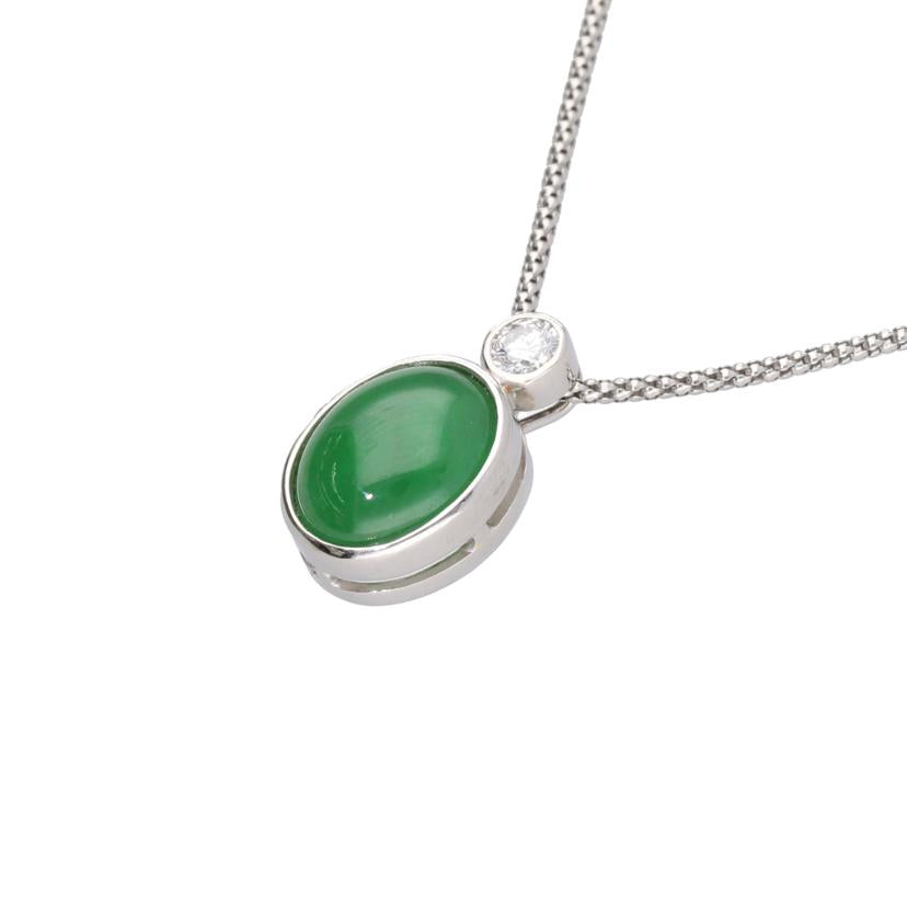 / PT850/900翡翠ダイヤネックレス5.40/D0.22ct//Aランク/75