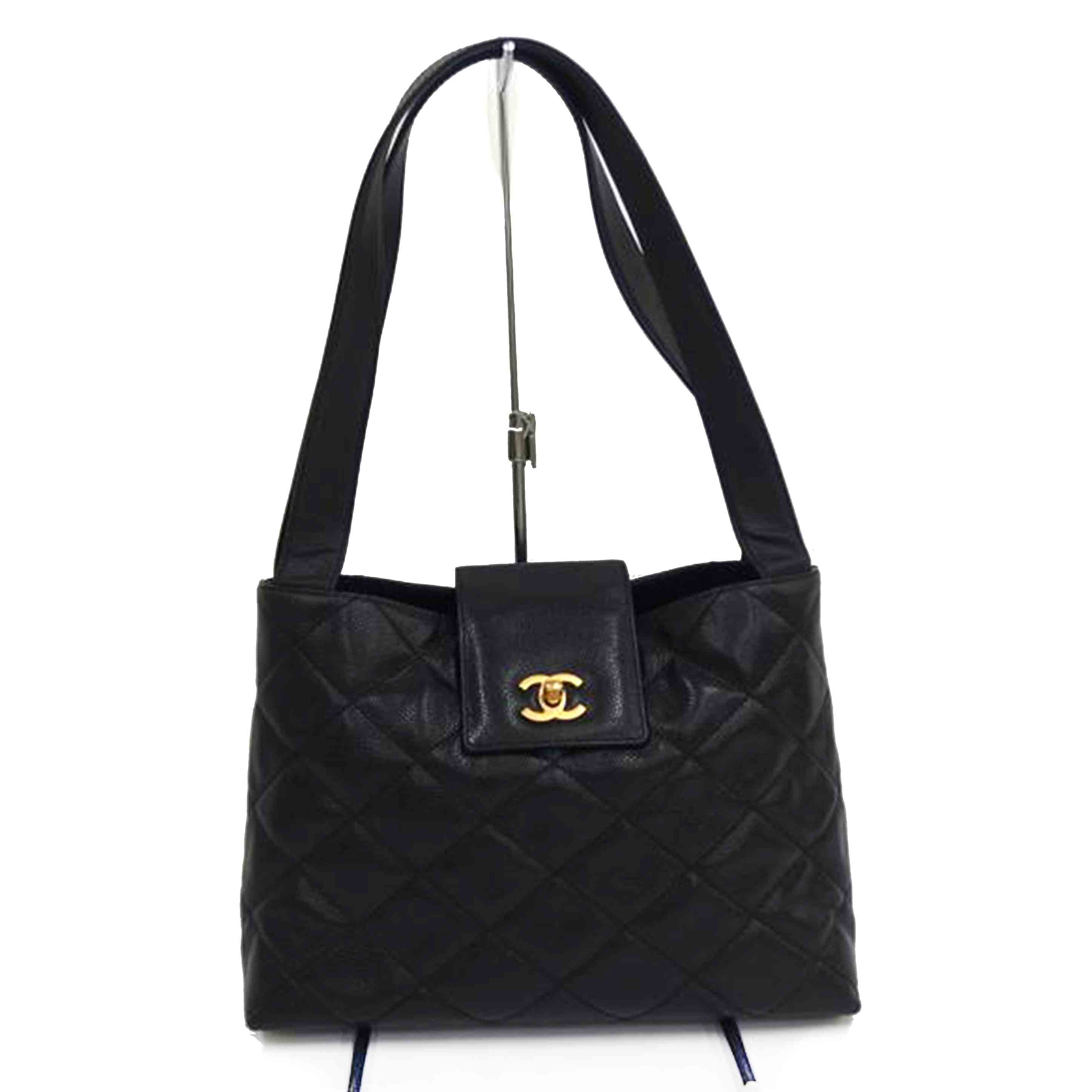 CHANEL シャネル/キャビアスキンココマークターンロックハンド//645****/Bランク/82