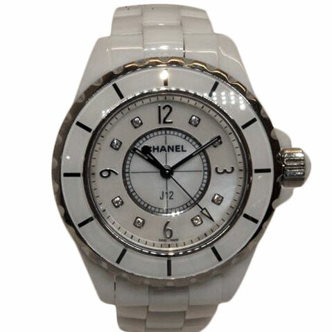 CHANEL シャネル/J12/8Pダイヤホワイトシェル文字盤/セラミック/QZ/H2422//X.C.F.08625/ABランク/92