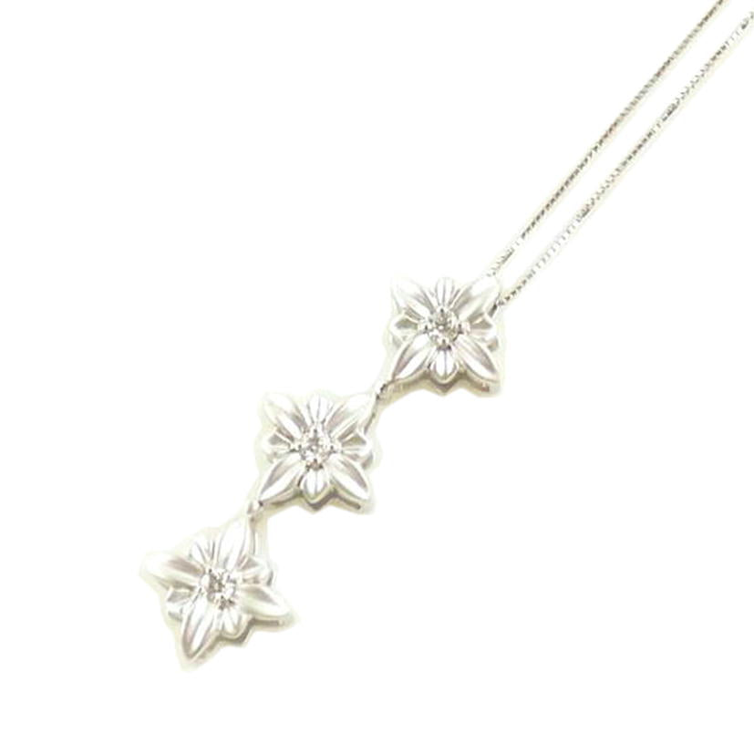 /K18WGダイヤネックレス0.11//ABランク/64