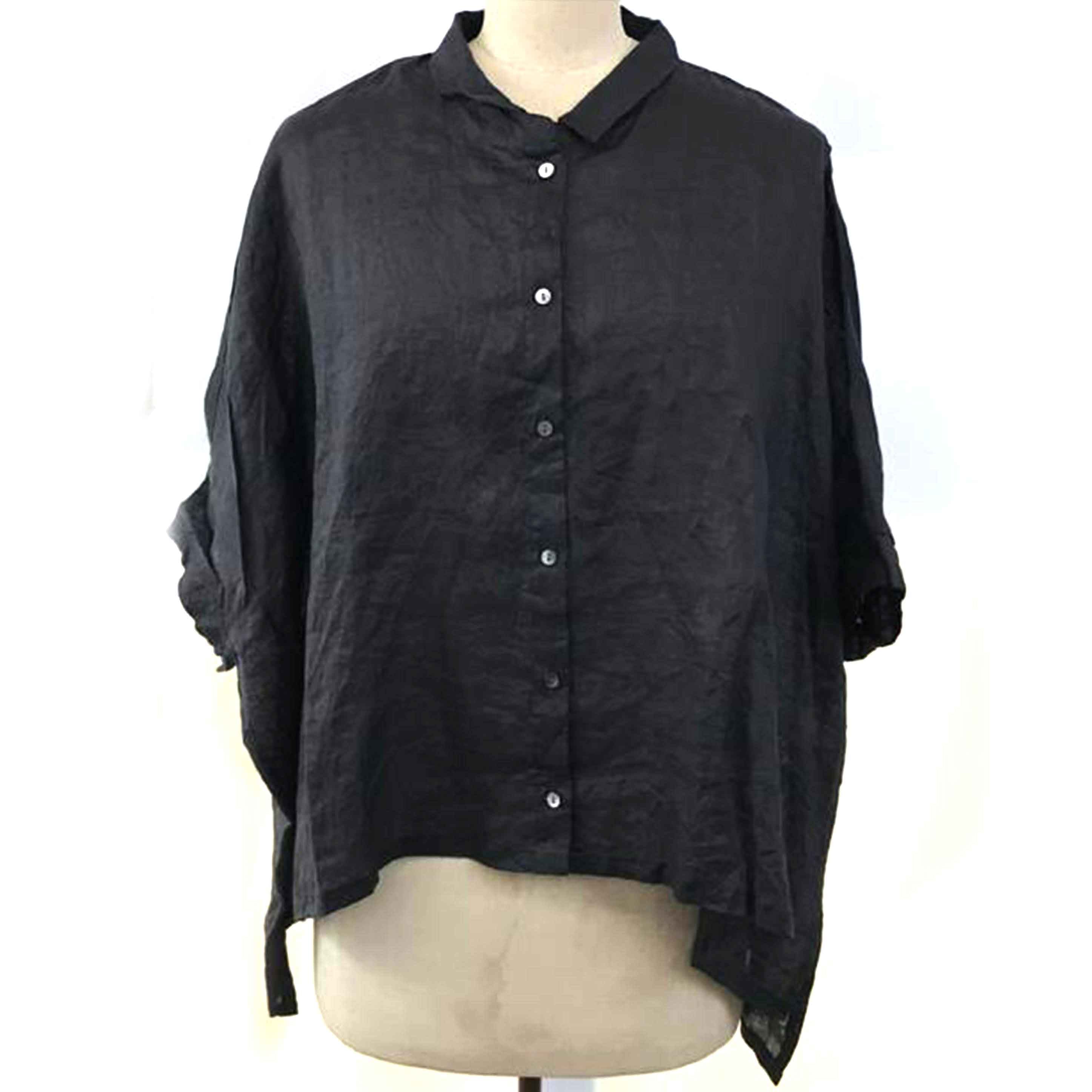 mizuiro ind ミズイロインド/スタンドカラー ドルマンシャツ/ブラック/1-239016//SAランク/51