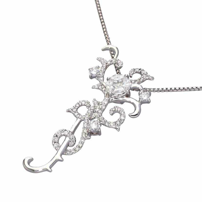 / K18WGダイヤネックレス0.98ct//Aランク/75