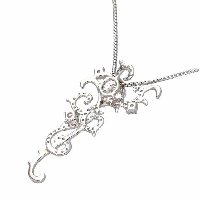 / K18WGダイヤネックレス0.98ct//Aランク/75