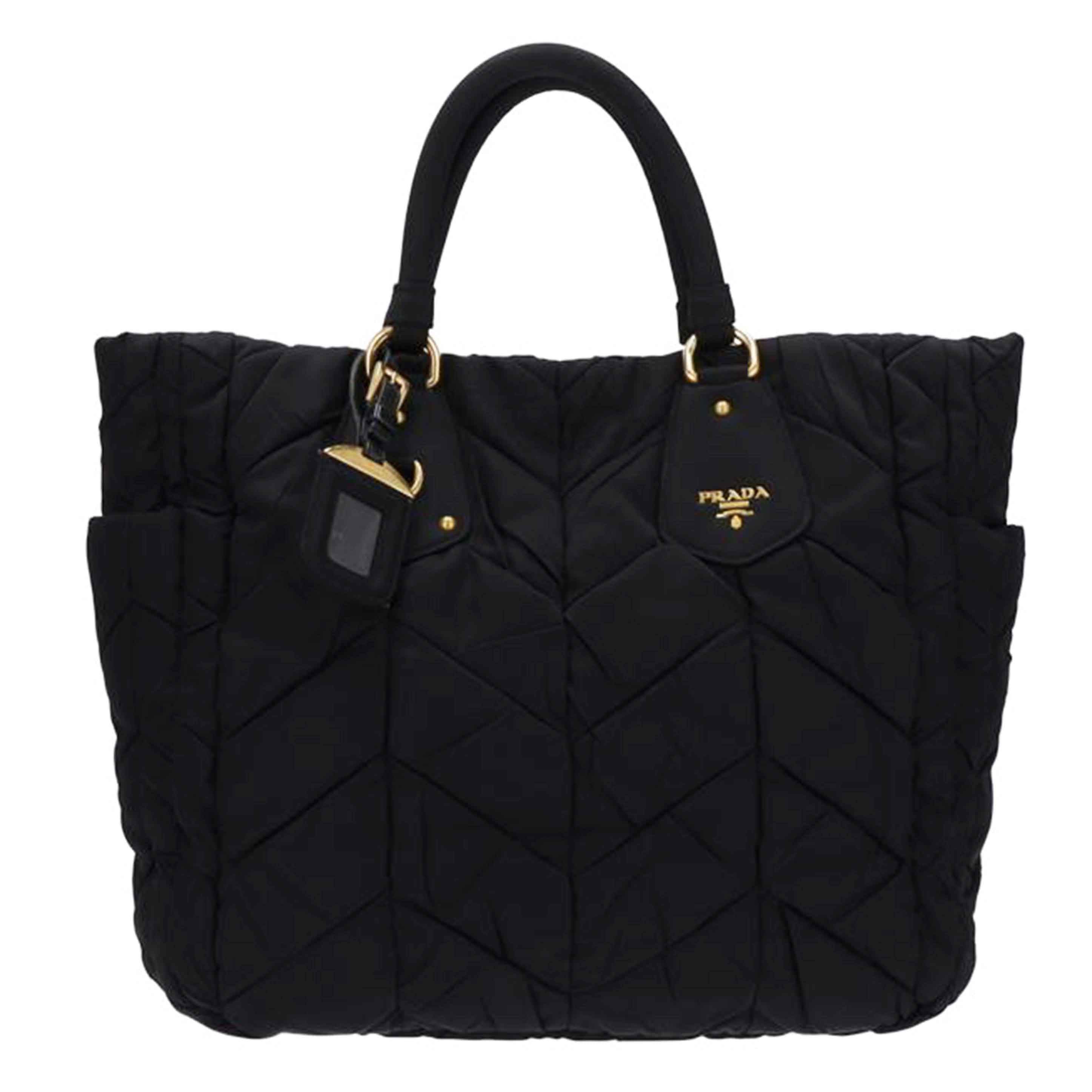 PRADA プラダ/キルティング/ギャザーハンドバッグ/黒/BN1543//165/Bランク/75