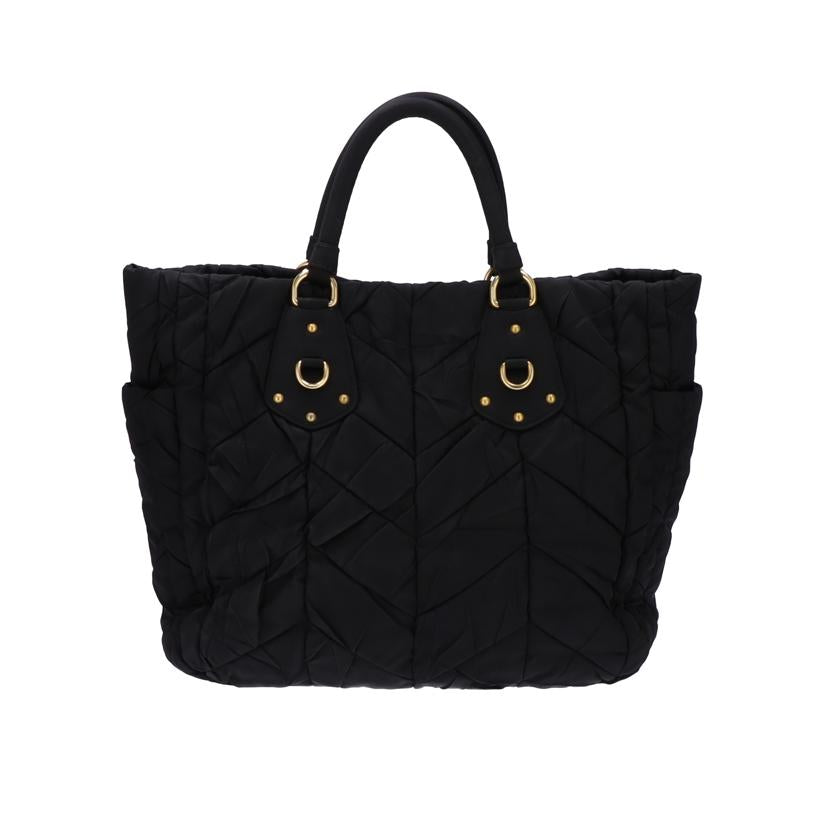 PRADA プラダ/キルティング/ギャザーハンドバッグ/黒/BN1543//165/Bランク/75