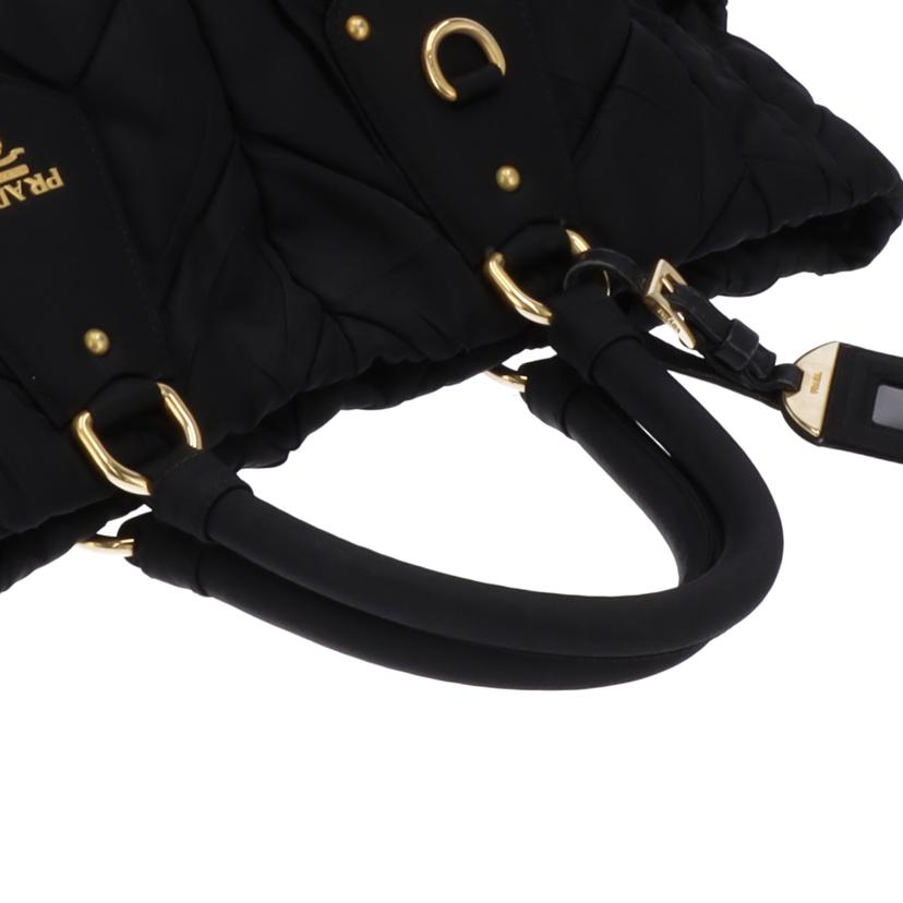 PRADA プラダ/キルティング/ギャザーハンドバッグ/黒/BN1543//165/Bランク/75