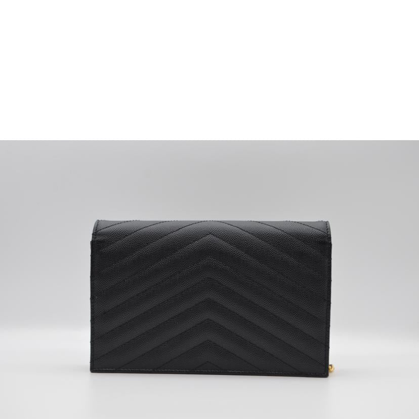 SAINT LAURENT サンローラン/モノグラムエンベロープチェーンレザーウォレット/ノワール/393953//121*/SAランク/89