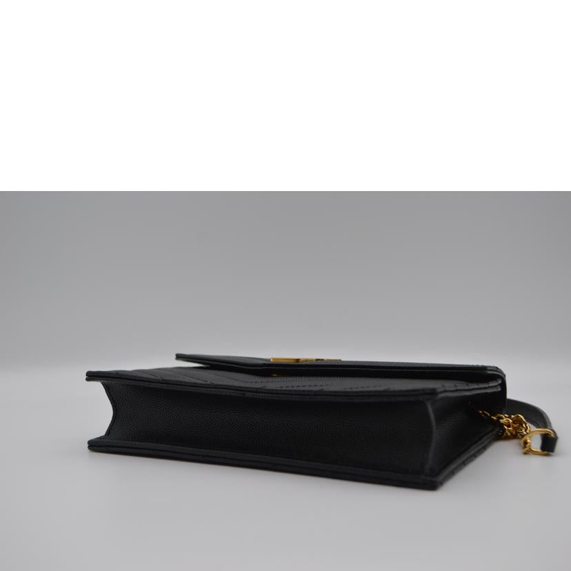 SAINT LAURENT サンローラン/モノグラムエンベロープチェーンレザーウォレット/ノワール/393953//121*/SAランク/89