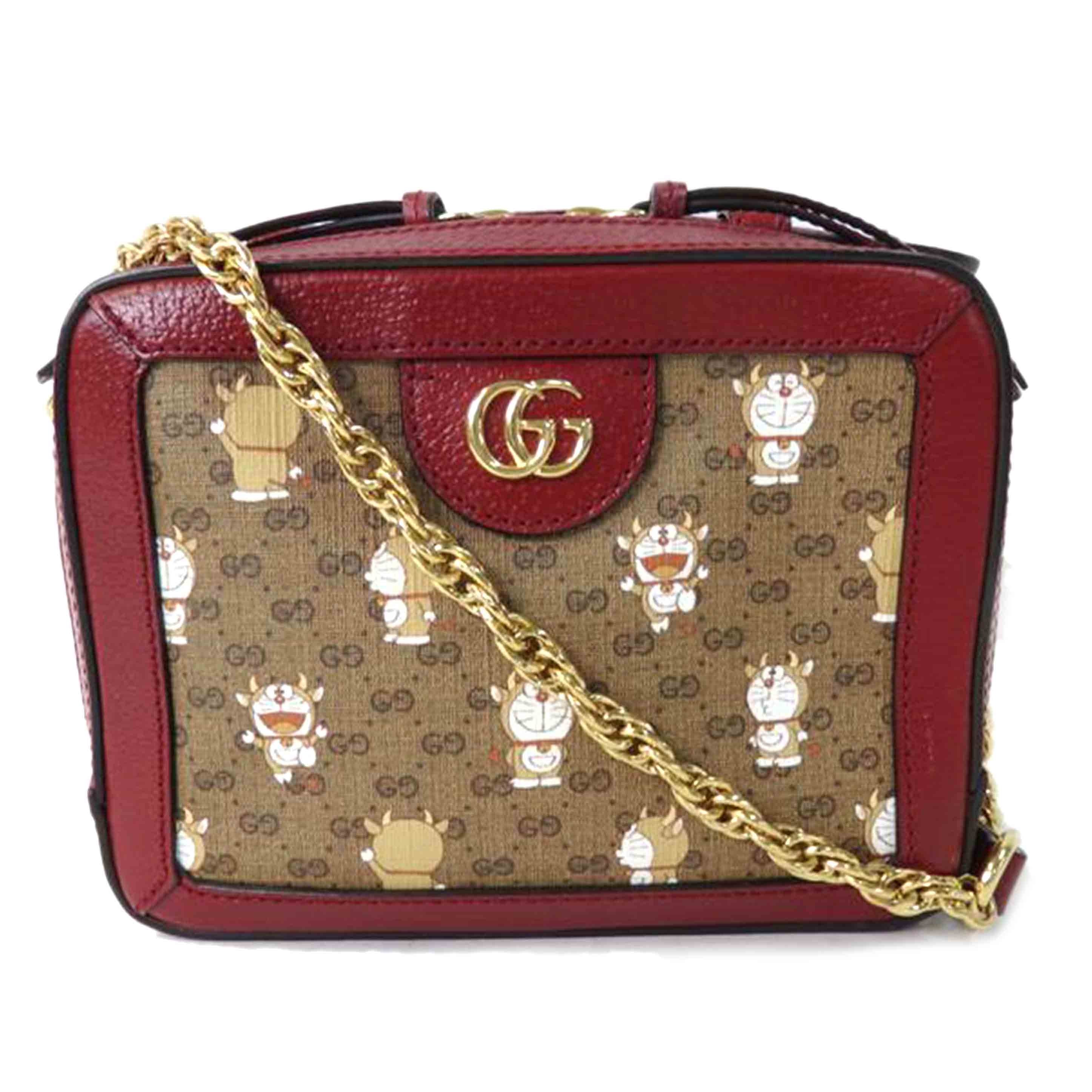 GUCCI グッチ/ミニGGスプリームチェーンショルダー/ドラえもん/655596//486***/Aランク/84