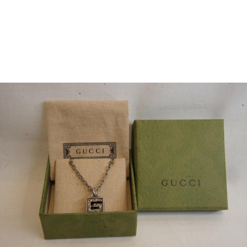 GUCCI グッチ/925シルバーGスクエアクロスネックレス//☆1362FI/Aランク/92