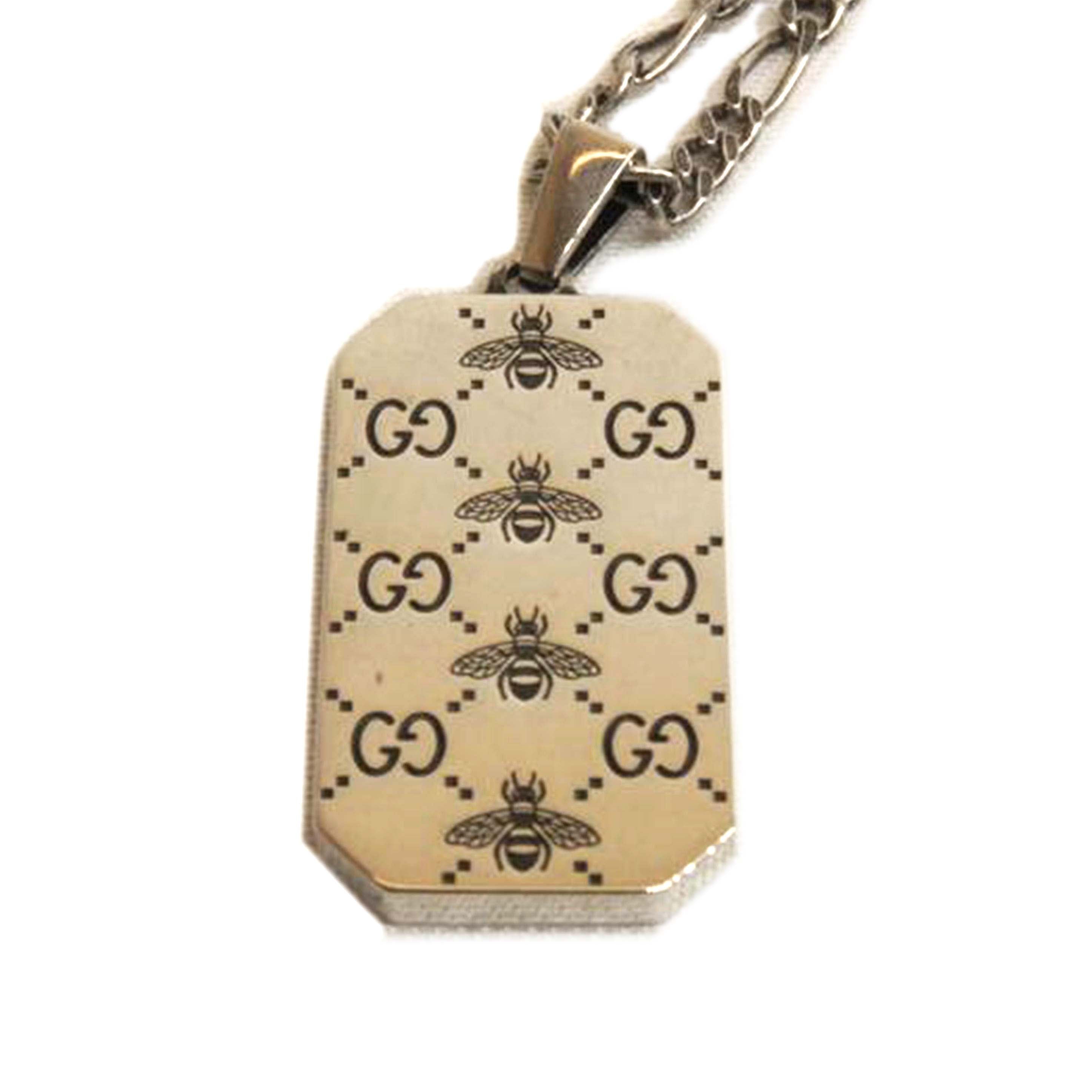 GUCCI グッチ/GGプレートビーネックレス//☆1313AR/ABランク/92