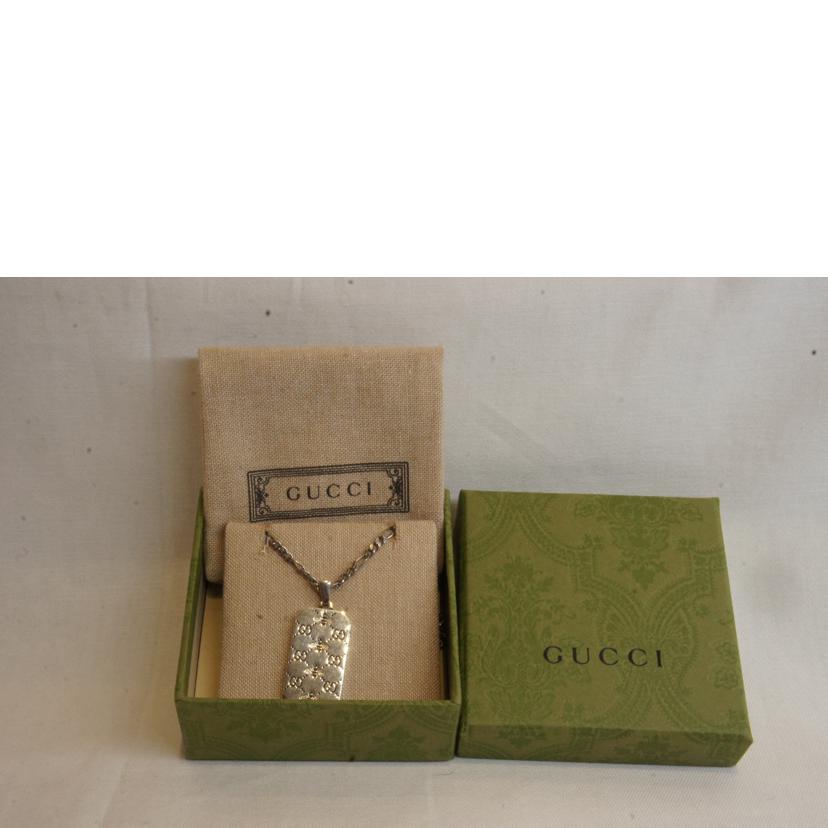 GUCCI グッチ/GGプレートビーネックレス//☆1313AR/ABランク/92