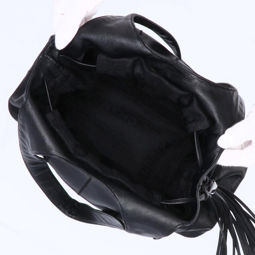 CHANEL シャネル/チョコバー/フリンジショルダーバッグ/黒//6261049/Bランク/75