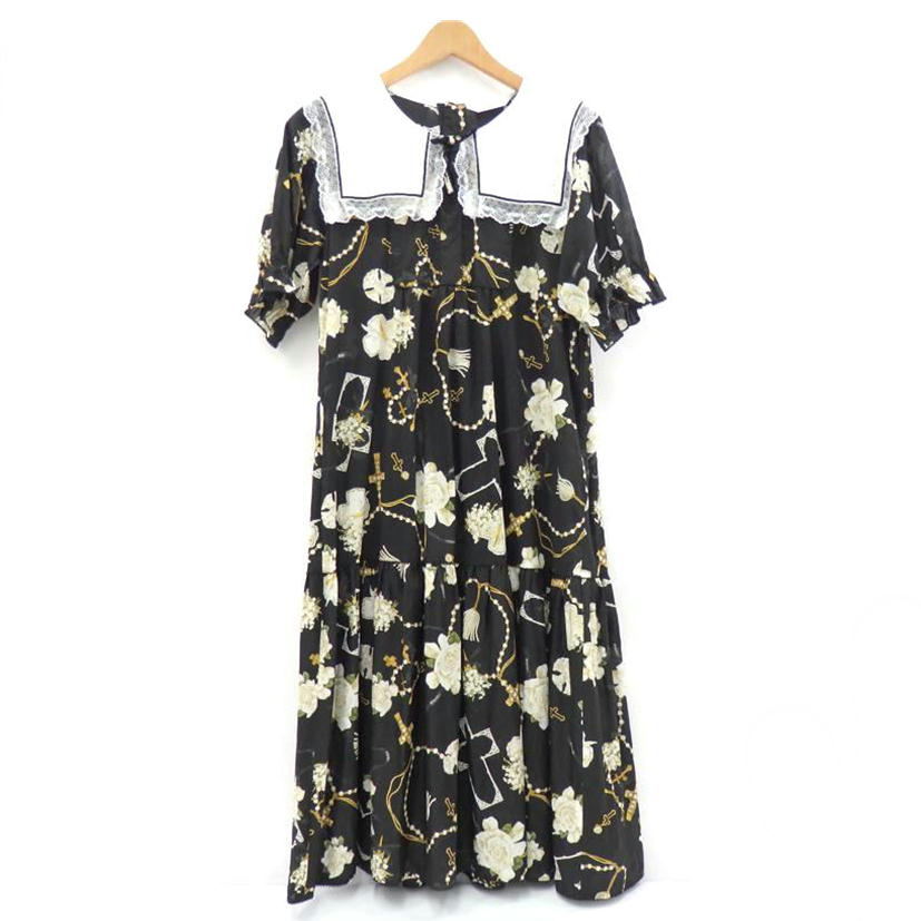 pink house ピンクハウス/イノセントチャーチプリントミディワンピース//Aランク/77