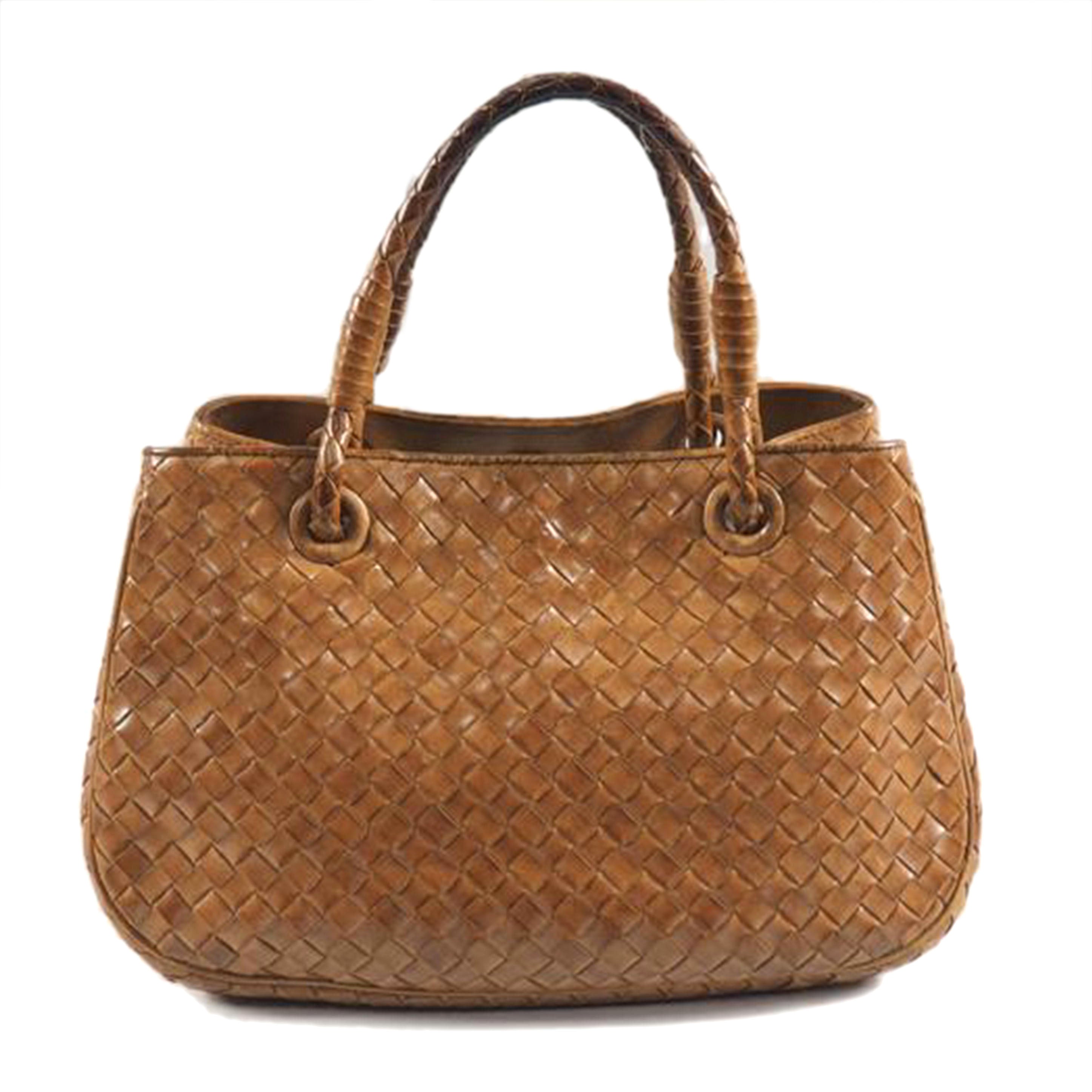 BOTTEGAVENETTA ボッテガヴェネタ/ハンドB/サッチェル イントレチャート/茶/148323//Bランク/79