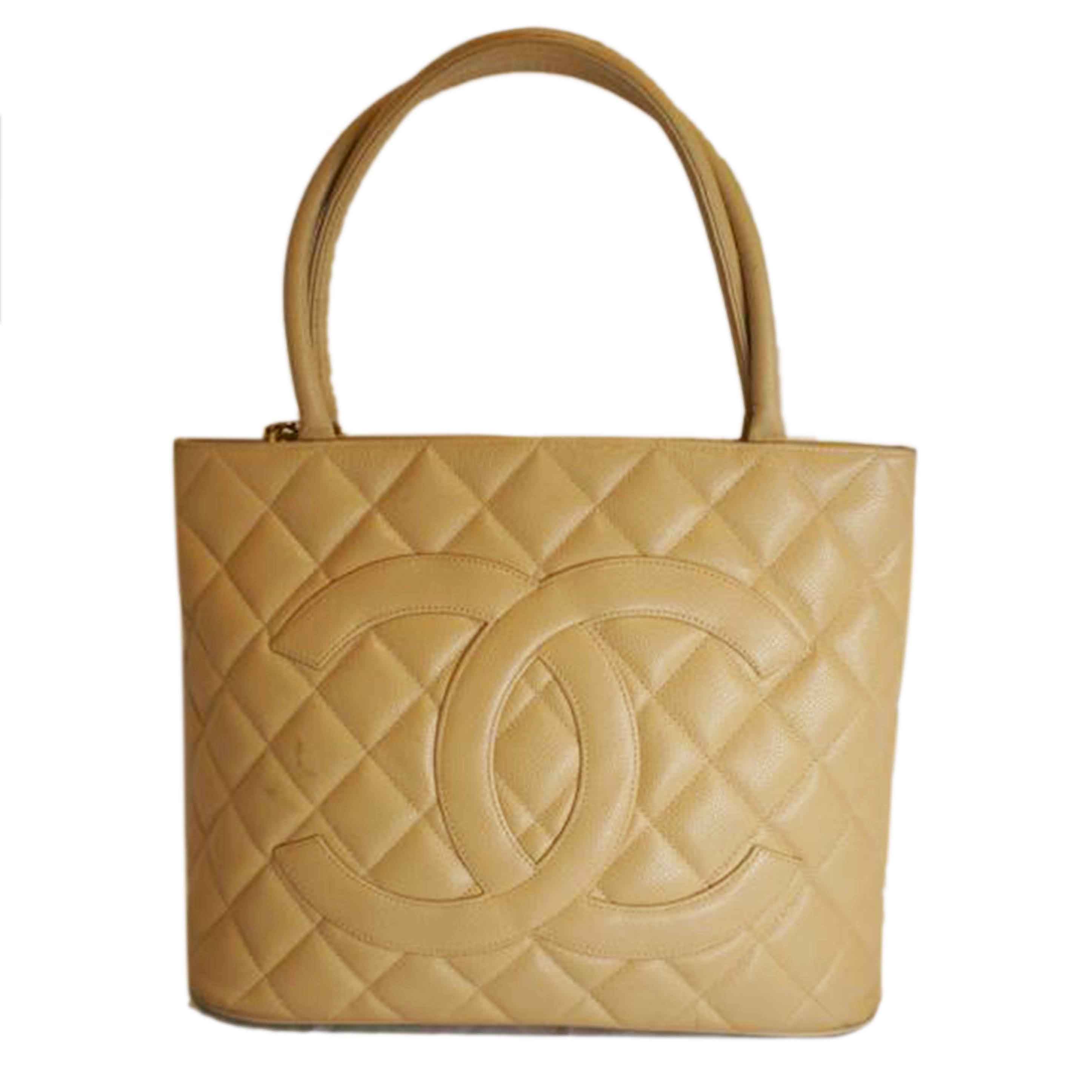 CHANEL シャネル/復刻トートキャビアスキンベージュ//572****/Bランク/92