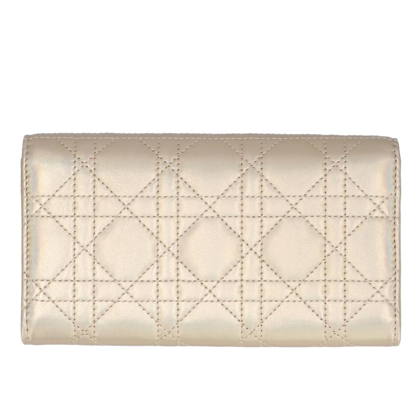 DIOR ディオール/DIOR OR DIOR CAROウオレット/カナージュラムスキン/メタリックゴールドトーン/S5039ONHN//SAランク/09