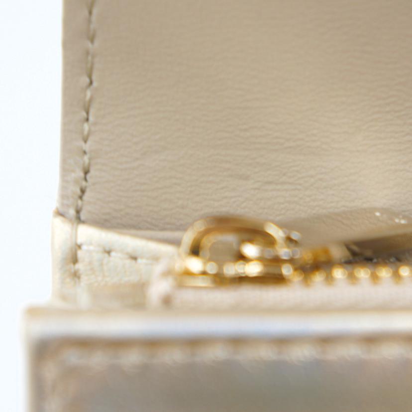 DIOR ディオール/DIOR OR DIOR CAROウオレット/カナージュラムスキン/メタリックゴールドトーン/S5039ONHN//SAランク/09