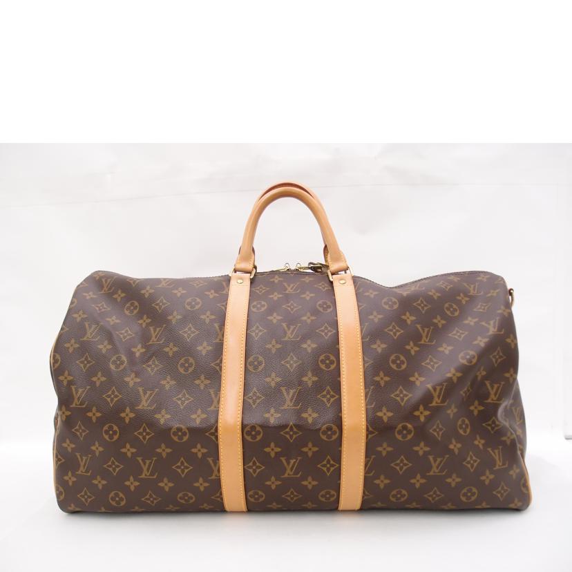 LOUIS VUITTON ルイヴィトン ルイ・ヴィトン ビトン ハンドバッグ 2wayバッグ ボストンバッグ トラベルバッグ ブラウン メンズ レディース 定番 人気 LV 斜め掛け 肩がけ/キーポル・バンドリエール 55/モノグラム /M41414//MB0***/Aランク/69