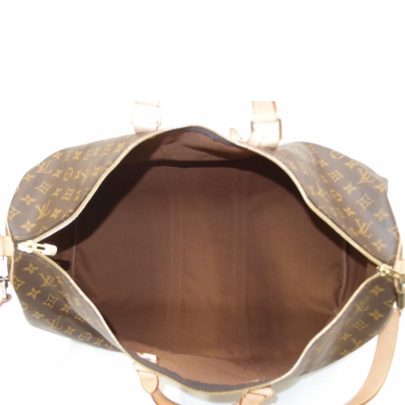 LOUIS VUITTON ルイヴィトン ルイ・ヴィトン ビトン ハンドバッグ 2wayバッグ ボストンバッグ トラベルバッグ ブラウン メンズ レディース 定番 人気 LV 斜め掛け 肩がけ/キーポル・バンドリエール 55/モノグラム /M41414//MB0***/Aランク/69