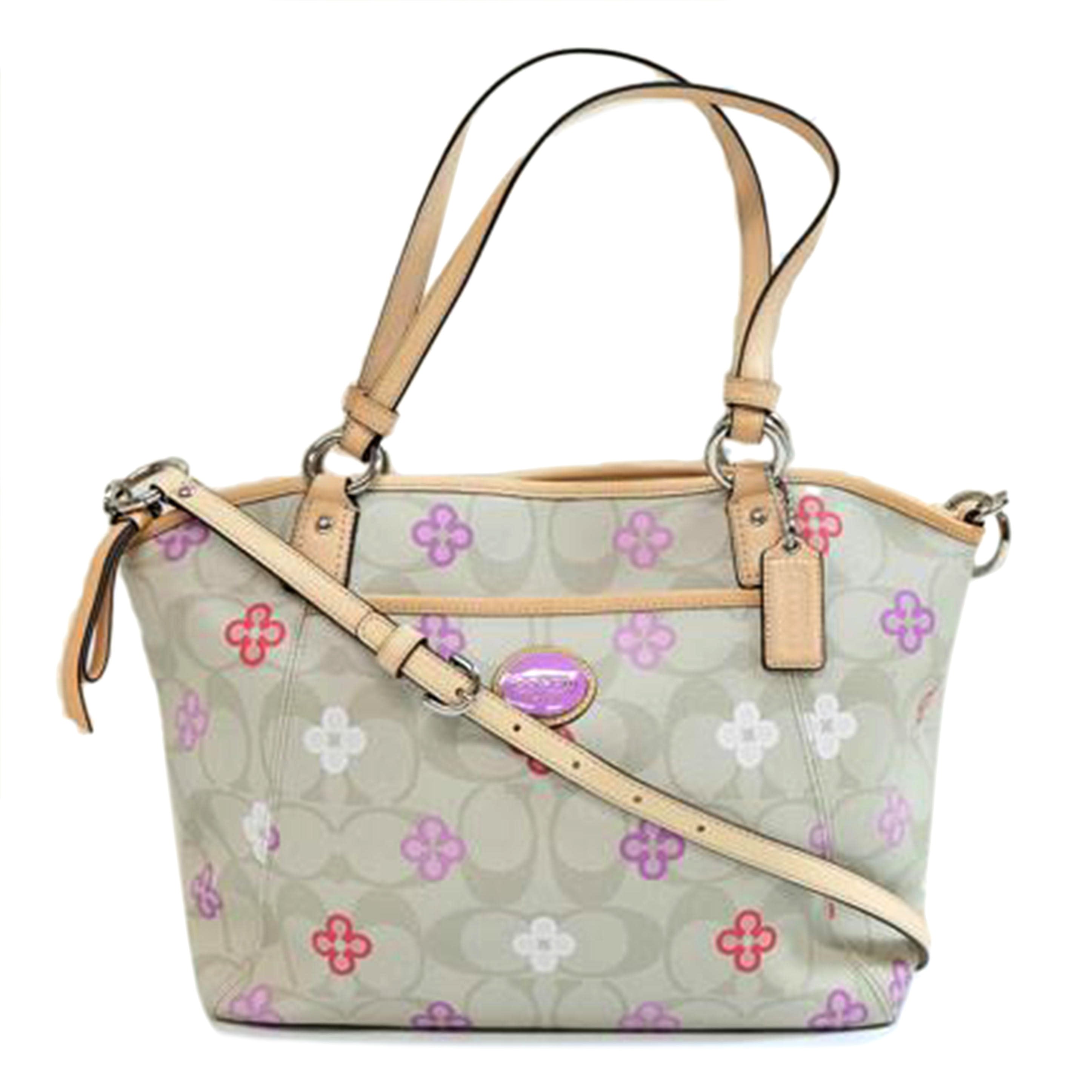 COACH コーチ/PVCレザーペイトンシグネチャークローバートート/F22224//E1381/Aランク/71