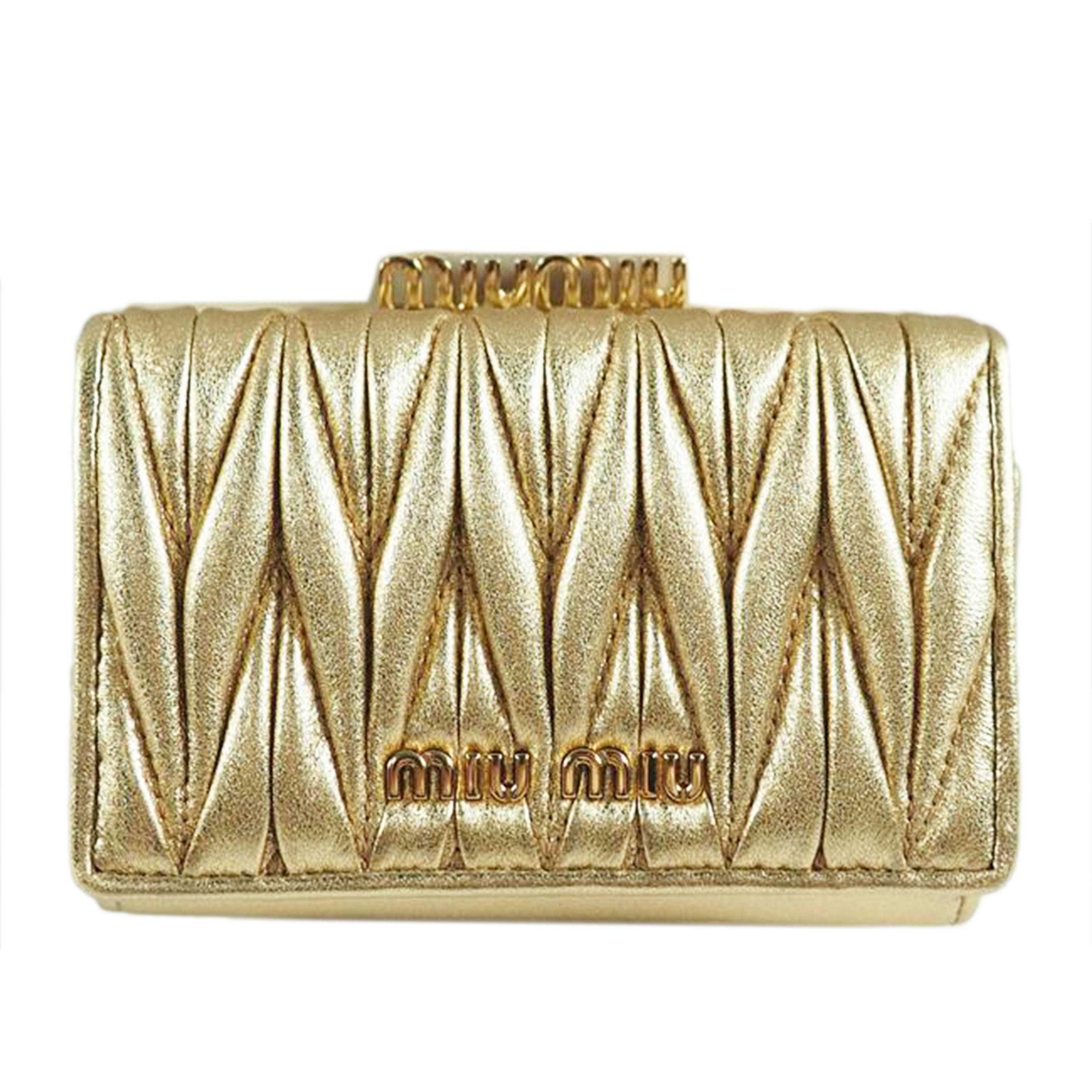 miumiu ミュウミュウ/マテラッセ/コンパクトウォレット/ゴールド/5ME005//ABランク/79