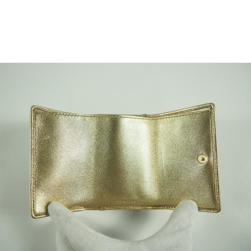 miumiu ミュウミュウ/マテラッセ/コンパクトウォレット/ゴールド/5ME005//ABランク/79