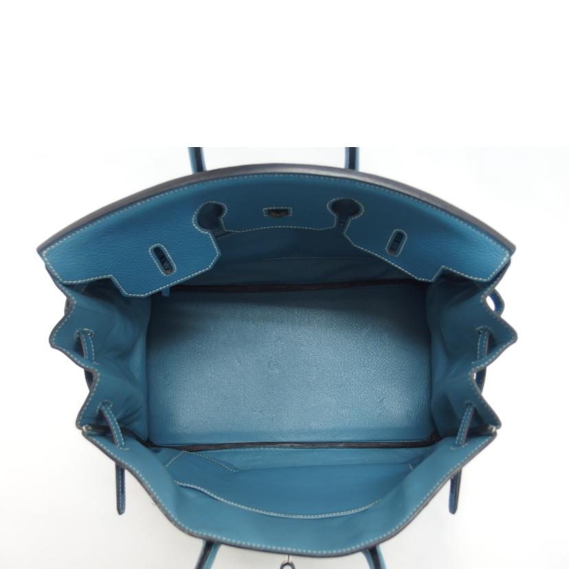 HERMES エルメス/バーキン35/トゴ/シルバー金具/ブルー系/ハンドバッグ//□L刻印/ABランク/04