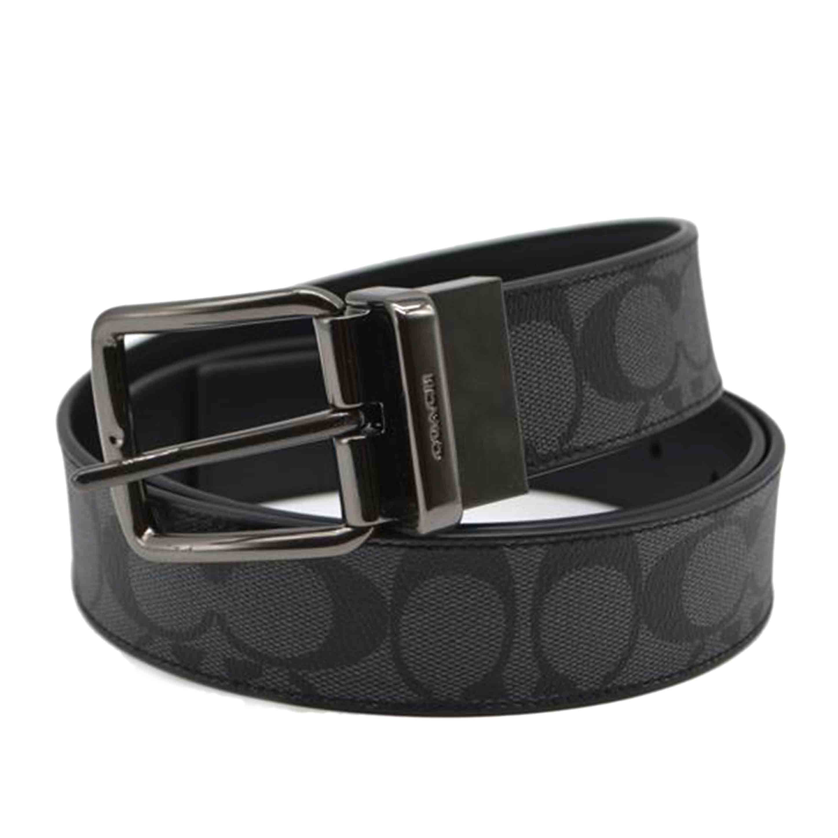 COACH コーチ/シグネチャーワイドハーネスリバーシブルレザーベルト/F64839//44H**/Sランク/89