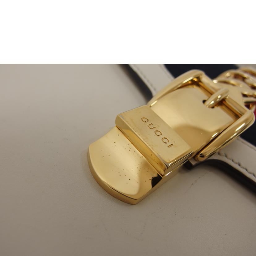 GUCCI グッチ/シルヴィ/レザー2WAYショルダーバッグ/ホワイト/431665//527066/ABランク/04