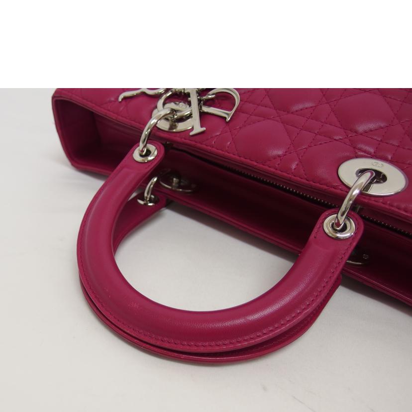 Dior ディオール/レディディオール/ラージ2WAYハンドバッグ/マゼンタ//18-MA-0134/ABランク/04