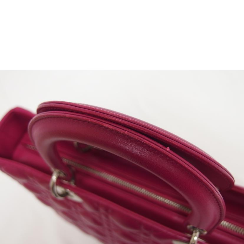 Dior ディオール/レディディオール/ラージ2WAYハンドバッグ/マゼンタ//18-MA-0134/ABランク/04