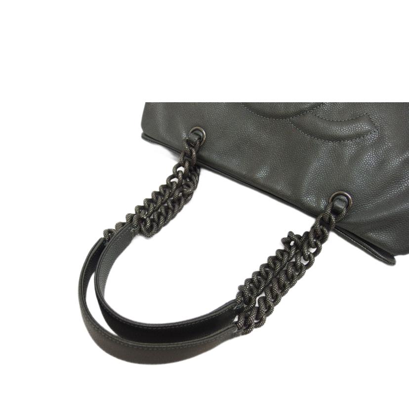 CHANEL シャネル/ココマーク/レザーチェーントートバッグ/グレー//13153676/ABランク/04