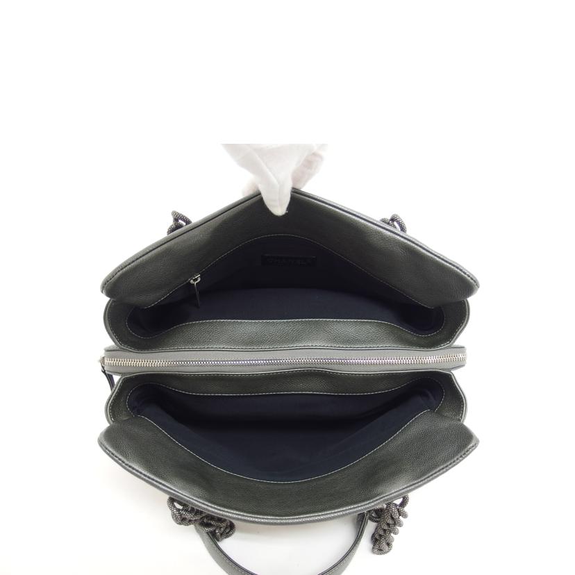 CHANEL シャネル/ココマーク/レザーチェーントートバッグ/グレー//13153676/ABランク/04